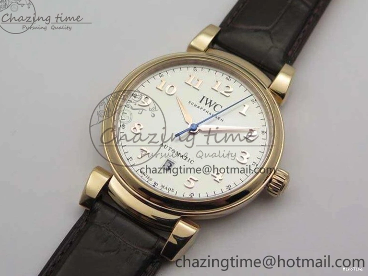 MIROTIME 1221 Neat Da Vinci IW356601 RG MKF 1:1 Best Edition White Dial On Brown Leather Strap A 7230